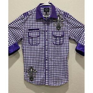 EUC Men's Montero Jeans Western Shirt Size L Pearl